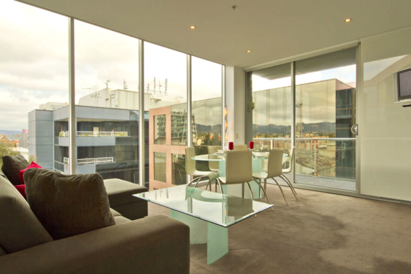 211 Grenfell Street, Adelaide - Apartment lounge / dining area