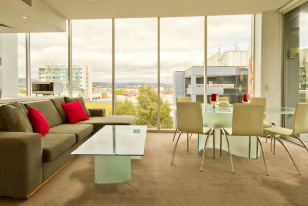 211 Grenfell Street, Adelaide - Apartment lounge / dining area view
