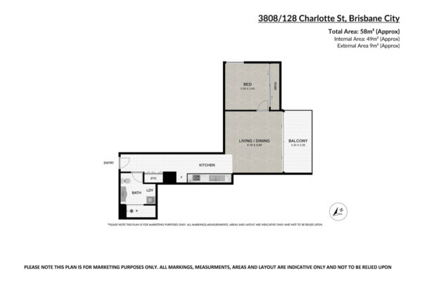 3808/128 Charlotte St, Brisbane floor plan