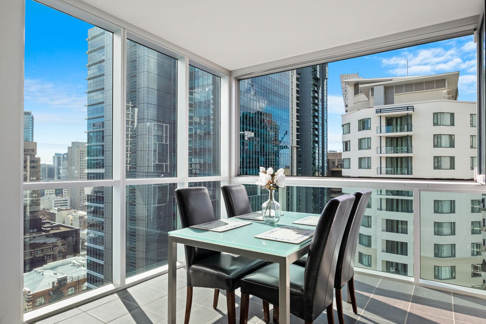 Charlotte Street, Brisbane - balcony / sun room with view of Brisbane city