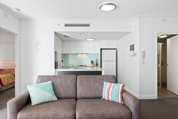 Charlotte Street, Brisbane - living room and kitchen