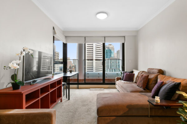 Aston apartments at Martin Place, living room