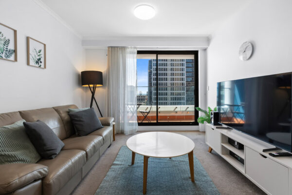 Aston apartments 2604 at Martin Place, living room