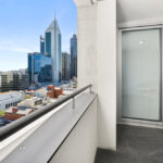 QT Apartments, Perth - apartment 1507, balcony and view of Perth
