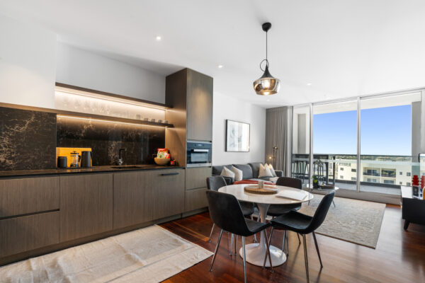 QT Apartments, Perth - apartment 1706 living and dining