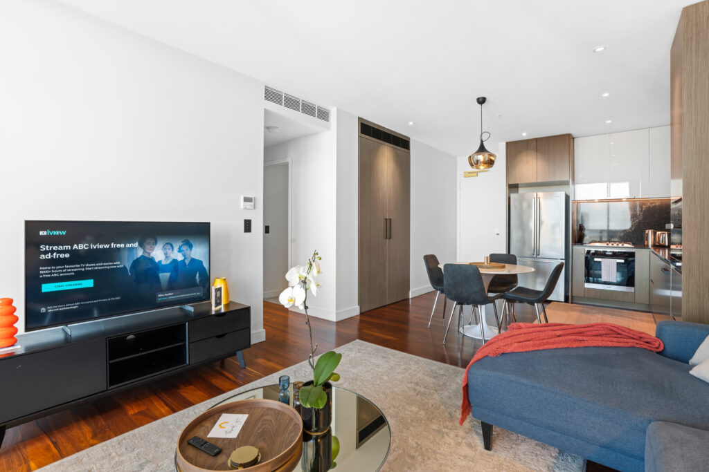 QT Apartments, Perth - apartment 1706 living and dining
