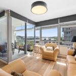 35 Shelley St, Sydney - apartment 606 - living room with harbour view