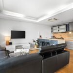 Condor Towers, Perth. Apartment 107 living room and kitchen