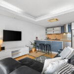 Condor Towers, Perth. Apartment 107 living room and kitchen
