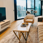 Melbourne Square apartments, Southbank - living room